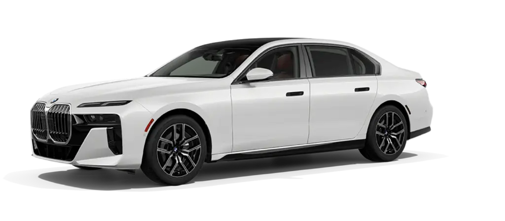 White BMW 7 Series luxury saloon